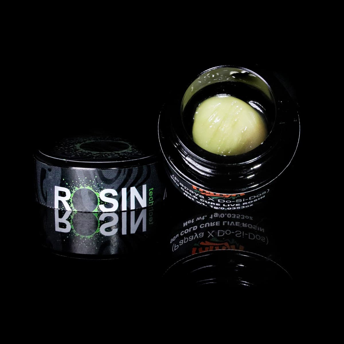 Black Label Rosin, solventless rosin by Rosin Tech Labs, California packaging