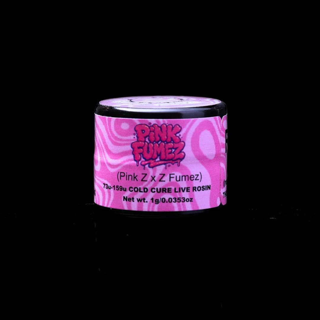 Pink Fumez, Green Label Rosin by Rosin Tech Labs, California packaging