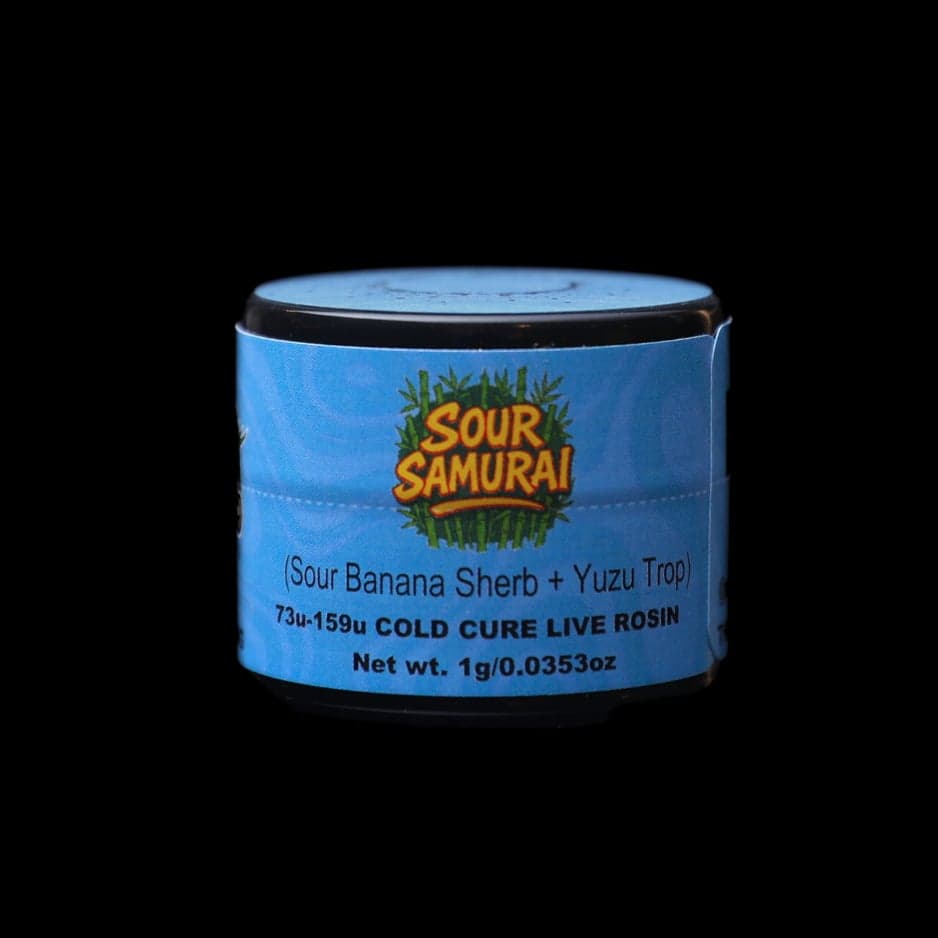 Sour Samurai, Green Label Rosin by Rosin Tech Labs, California packaging