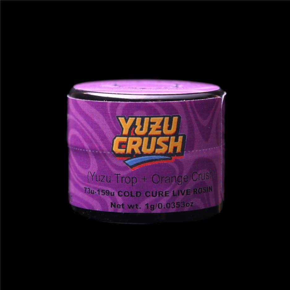 Yuzu Crush, a hybrid Green Label Rosin by Rosin Tech Labs, California packaging